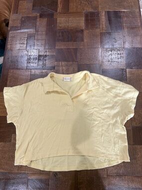 Altar'd State Soft Pale Yellow Polo Crop